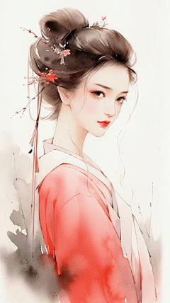 水蓝0采集到水彩 人物