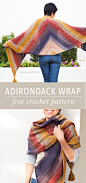 A deceptively simple yet beautiful Adirondack Wrap, made using Lion Brand Mandala Yarn. Free pattern from 1dogwoof.com