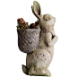 掬涵 树脂兔子花器花盆装饰摆件复古做旧美式乡村庭院阳台地面