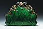 Circa 1968 Aloisia Rucellai evening bag, gold and platinum, translucent enamel, diamonds, and rubies.