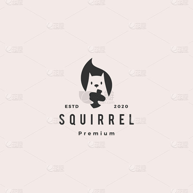squirrel logo hipste...