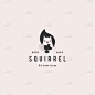 squirrel logo hipster vintage retro icon is