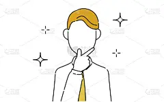 无脸姿势插图，上班族上半身，自恋者