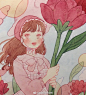 韩国插画师 폼이（fommy__y）可爱少女彩铅插画设计作品配色真是令人_新浪网