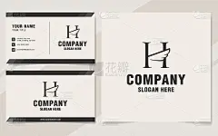 字母H与翅膀标志模板上的字母组合风格