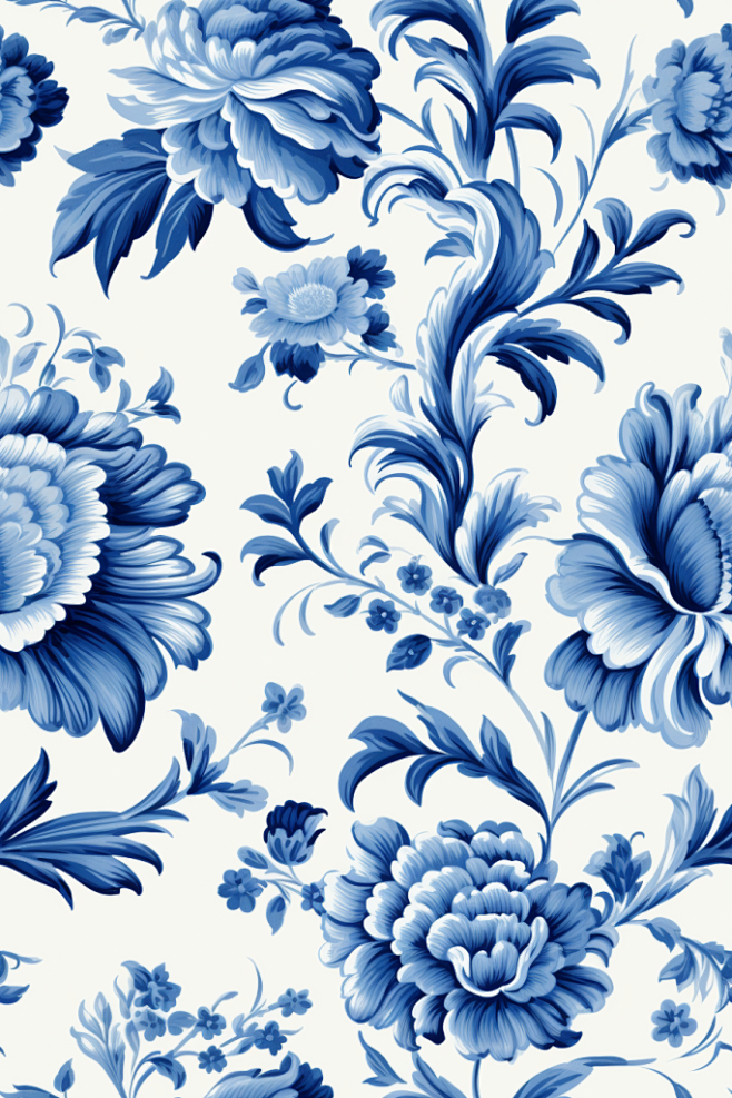 青花瓷花纹插图绘画