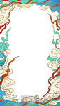 78款中国风复古潮流纹理背景装饰图案PSD新国潮边框素材 (77)