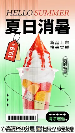 qq28275342加我夏季冰淇淋c4d立体雪糕促销海报 (1)