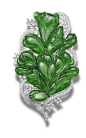 A jadeite and diamond brooch