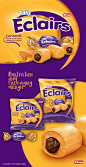 Eclairs illustration and Packaging design : Eclairs caramel candy illustration and packaging design