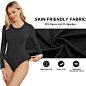 Amazon.com: TVKSOM 4/5 Pack Long Sleeve Bodysuit for Women Round Neck Casual Basic Stretchy Body Suits Tops : Clothing, Shoes & Jewelry
