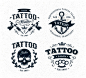 Tattoo logo collection Premium Vector