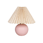 北欧创意褶皱客厅灯艺术床头卧室设计师粉色白色台灯-淘宝网