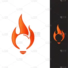 brainstorming fire creative idea logo design