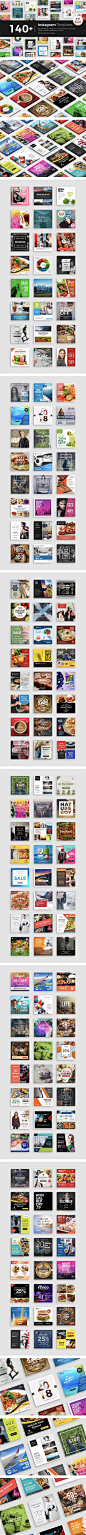 140+ 干净、专业的Instagram社交媒体模板下载 140+ Instagram Templates [psd] 1.25GB  