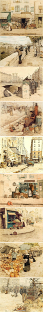 全球艺术风尚捷克艺术家 Tavik Frantisek Simon（1877-1942 ）的街景速写，Simon踏遍欧美，去过印度、斯里兰卡和日本，游历甚广。且行且画，用色素净雅致，给人以宁静的遐想。