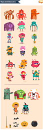 :::Hopscotch characters::: on Behance（动物）