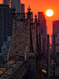 Sunset in 59th Street Bridge, Queensboro Bridge, NYC #采集大赛#