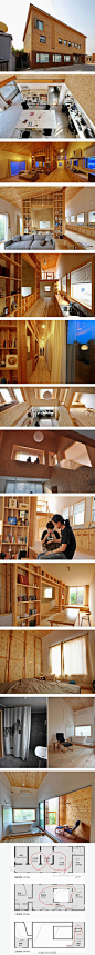 #精品别墅# 这是一栋利用原有单层平房改建和加建而成的周末别墅，不论色彩或是材质，都十分的轻松自在 http://t.cn/z8NbufD