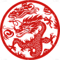 新年春节新春龙年2024剪纸风龙元素
