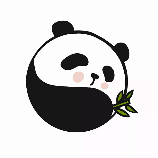 阴阳熊猫可爱的标志图片素材