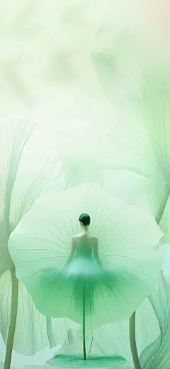 aigc薄荷绿插画生成