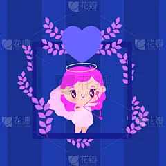 卡通,情人节,丘比特,幸福,蝴蝶结,叶子,矢量,热情,婚姻,浪漫