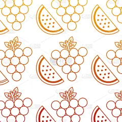 水果,西瓜,葡萄,切片食物,四方连续纹样,式样,精神振作,清新,维生素,自然