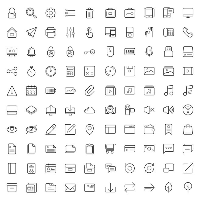 Two Grey Icons Set -...