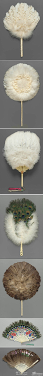 【一起来感受下300年前的made in China 】18-19世纪中国出口西方的羽毛扇，现存于美国波士顿博物馆。大家快来好好感受一下！那个时代的made in China……@北坤人素材