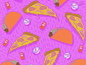 A lil pattern illustration I did to celebrate my love for pizza & Doritos Tacos