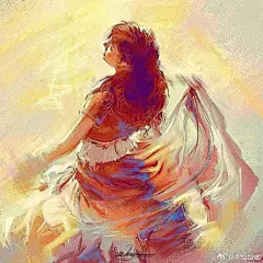 绘画欣赏超话 来自于美丽的四川成都的小姐姐，她采用了插画的风格，把插画元素融入油画里面，并能把油画语言表达出来。#油画##遇见艺术##美术##色彩# 2广州 ​​​​