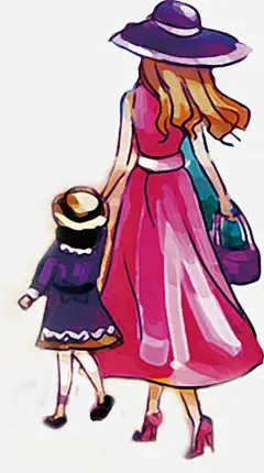 手绘插画妇女孩子免抠素材_新图网 https://ixintu.com 妇女 孩子 手绘 插画 素材