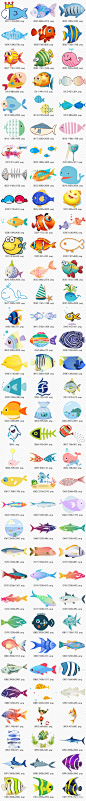 186款可爱小鱼卡通手绘鱼创意海底世界海洋生物PNG免抠素材_PNG素材_素材下载-乐分享素材网