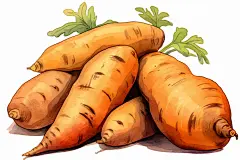 五谷杂粮手绘红薯番薯粗粮食物插画