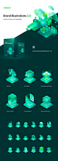 Veeam Brand Illustration : An updated set of isometric illustration for Veeam product line including product features and capabilities icons