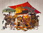 国人插画师“鍾離華蟲”国风特色插画作品