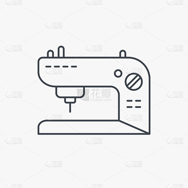 缝纫机图标。刺绣标志。