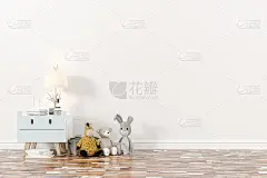 3d渲染美丽的儿童房间内部和玩具