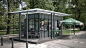 Ice Cream Kiosk in Warsaw : Ice cream kiosk in Plac na Rozdrozu in Warsaw. Located next to historic park, opposite to the government buildings. The kiosk was carefully supervised by city authorities, all permits and legal requirements had to be met. Graph