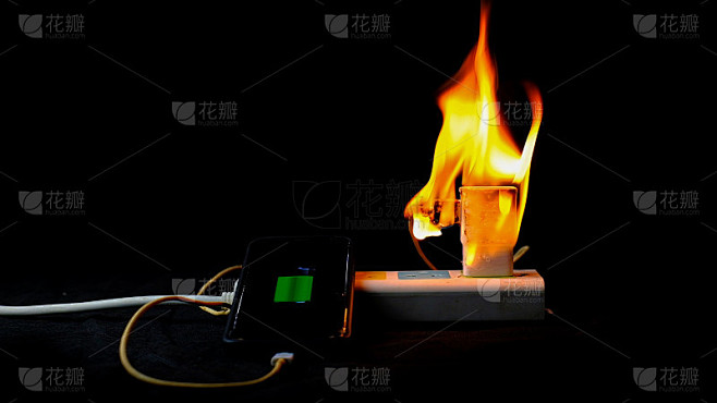 手机充电时电源适配器着火