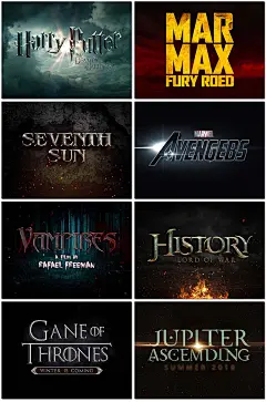 3D中世纪中古机械魔幻风格电影特效字体文字海报设计psd模板素材-淘宝网