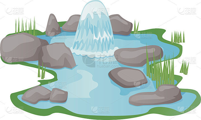 天然喷泉泉水向量