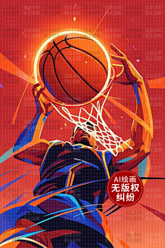 AI版权图库采集到【原创】AI体育 篮球