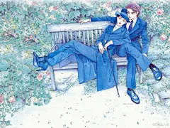 浪漫情侣手绘插画精美壁纸_笔记本资源区论坛_太平洋电脑论坛