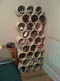 Need a spot to store your shoes? Try PVC piping! | 53 Seriously Life-Changing Clothing Organization Tips