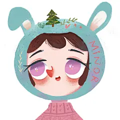 圣诞主题女生插画头像~
（投稿：@minor） ​​​​