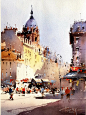 城堡欧式建筑风景水彩画Corneliu Dragan - 小红书
