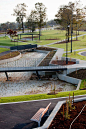 Redfern Park, Minto, Australia - bridge over raingarden