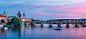 Sunset over Charles bridge